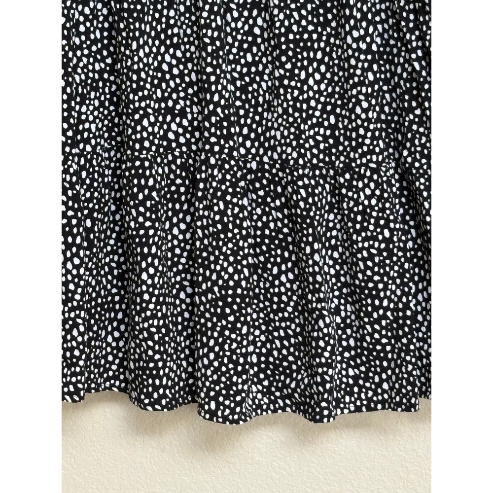Altar'd State Black White Polka Dot V-Neck Babydoll Mini Dress Medium - Picture 4 of 8
